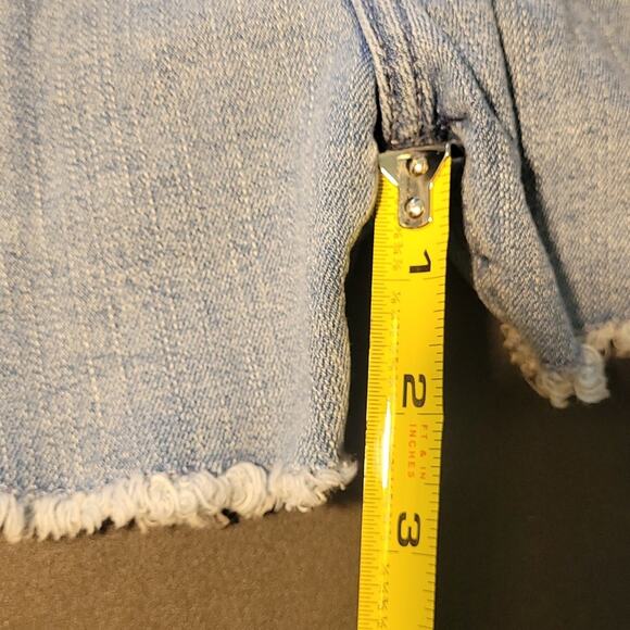 Express Rose Embroidered Denim Shorts Size 0 Low Rise Shortie Summer Style - Picture 8 of 8